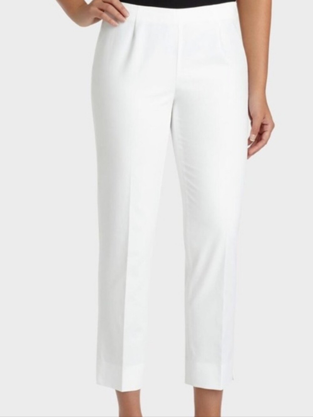 Lafayette 148 Lexington Crop Pant in White Size 2 NWOT Cotton Blend